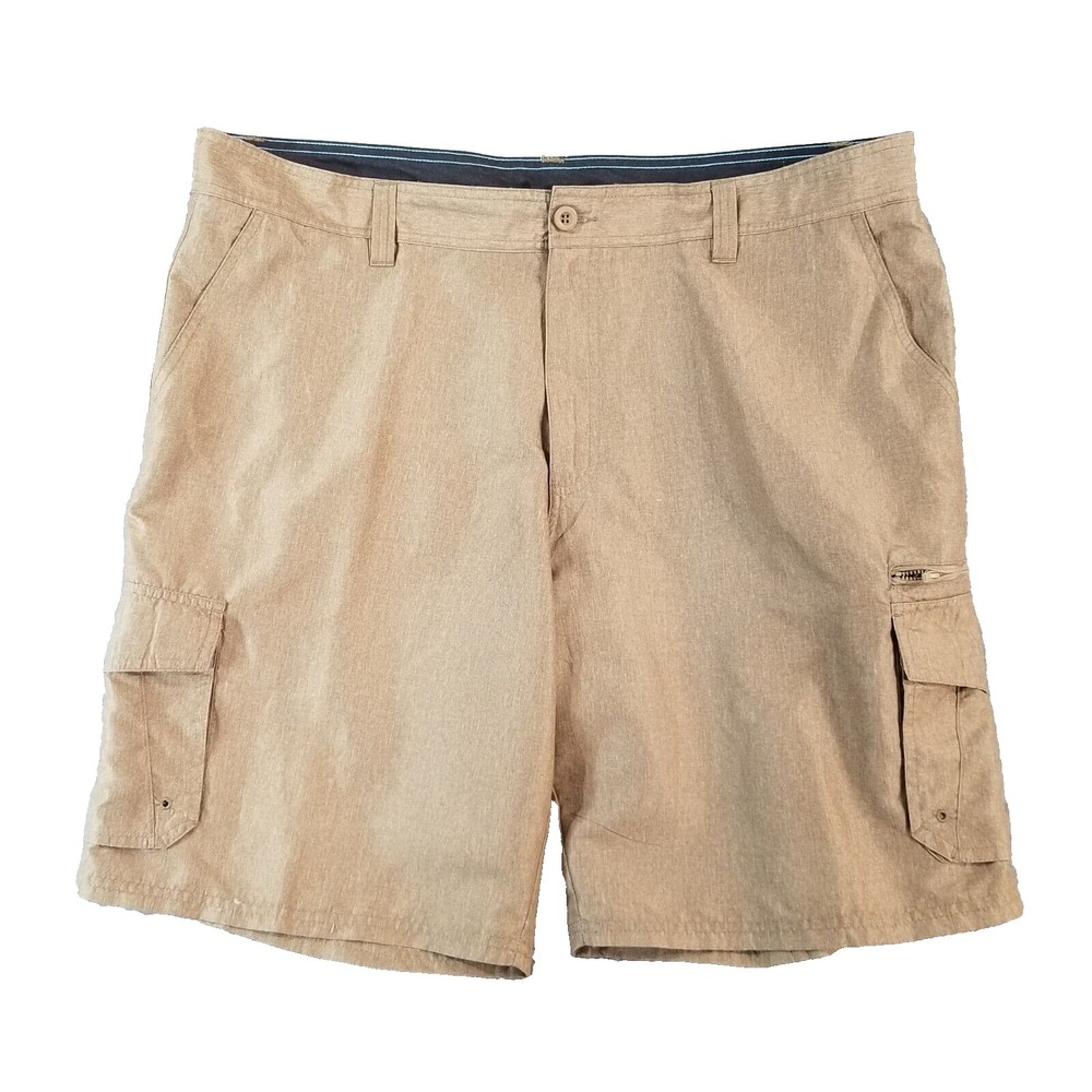 Burnside cargo shorts men's 40 x 10 Brown lightweight Dri-Fit outdoor tropical